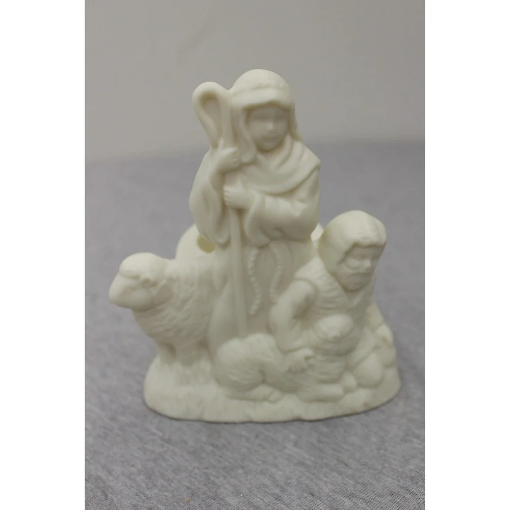 Partylite Votive White O Holy Night Shepherd P0410 Nativity Bisque